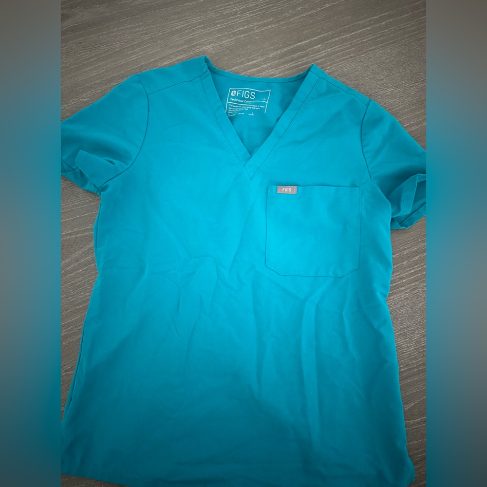 FIGS Vibrant Blue Scrub Top XS